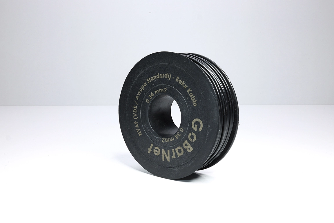 0,34 mm² Siyah NYAF Kablo | Esnek Çok Telli