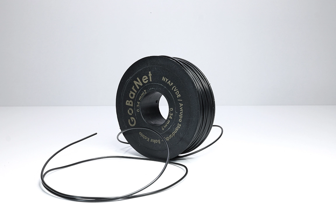0,34 mm² Siyah NYAF Kablo | Esnek Çok Telli
