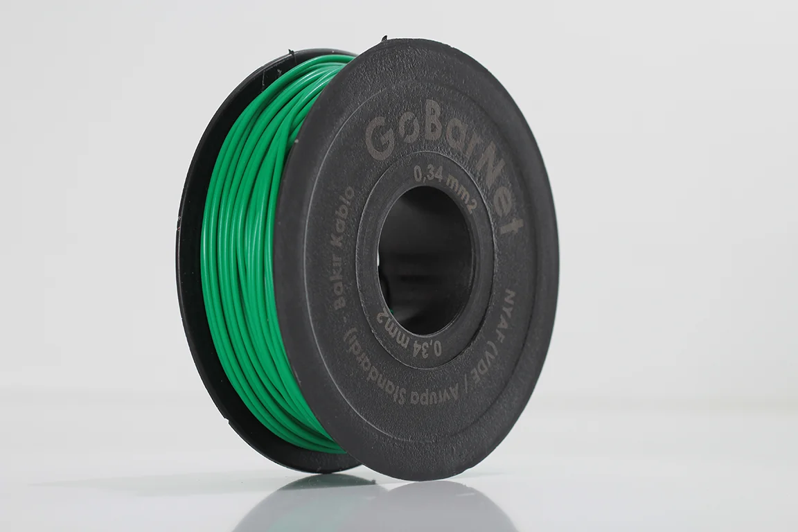 nyalon 0,34 mm² Yeşil NYAF Kablo – Esnek Çok Telli Bakır - GoBarNet