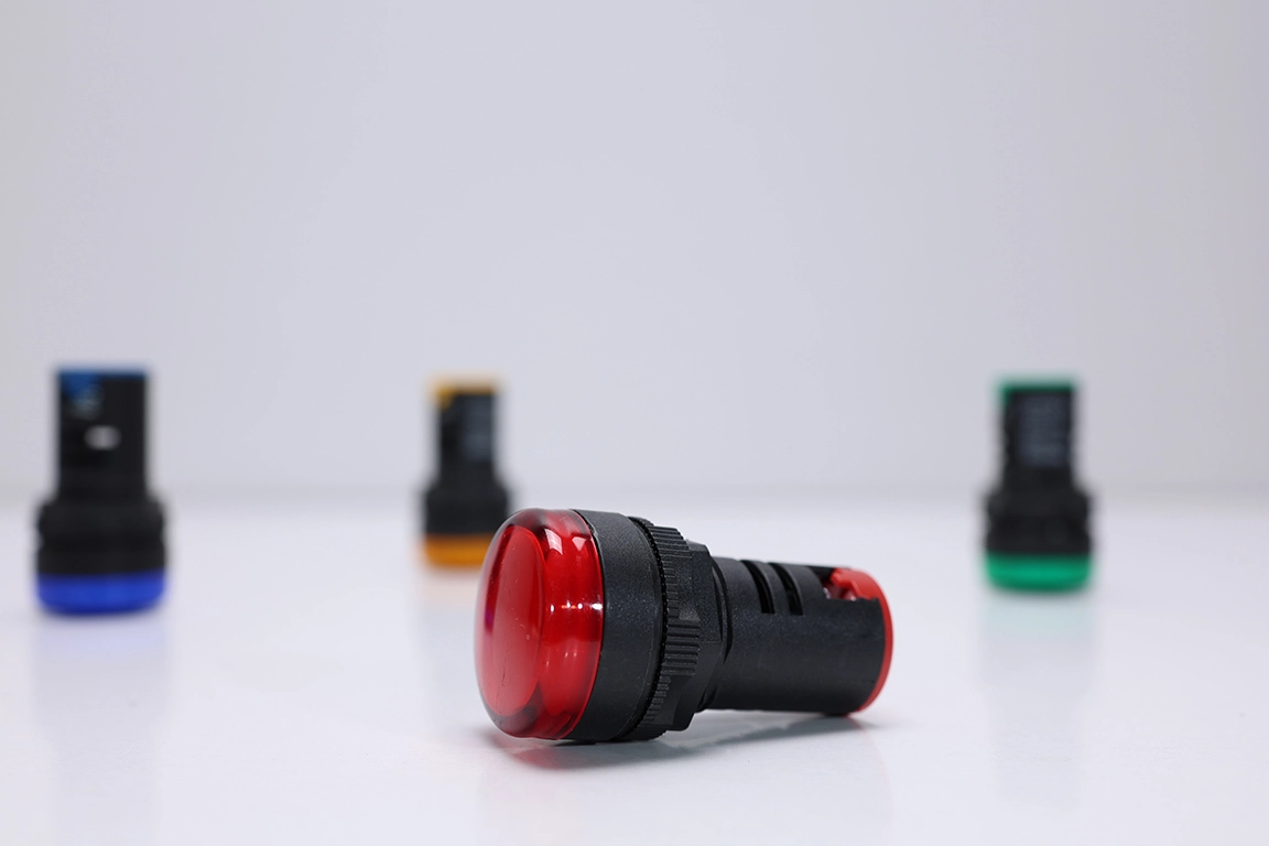 22mm Kırmızı LED Sinyal Lambası | 24V & 220V AC/DC