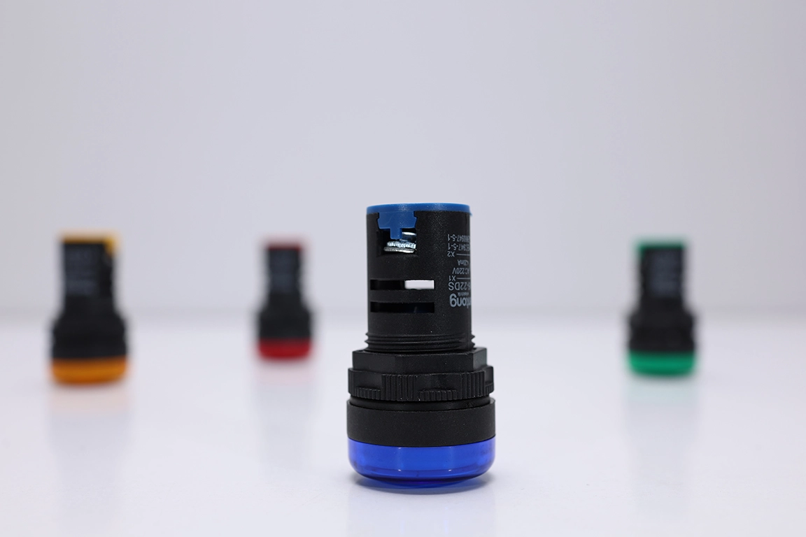 22mm Mavi LED Sinyal Lambası | 24V AC/DC & 220V AC