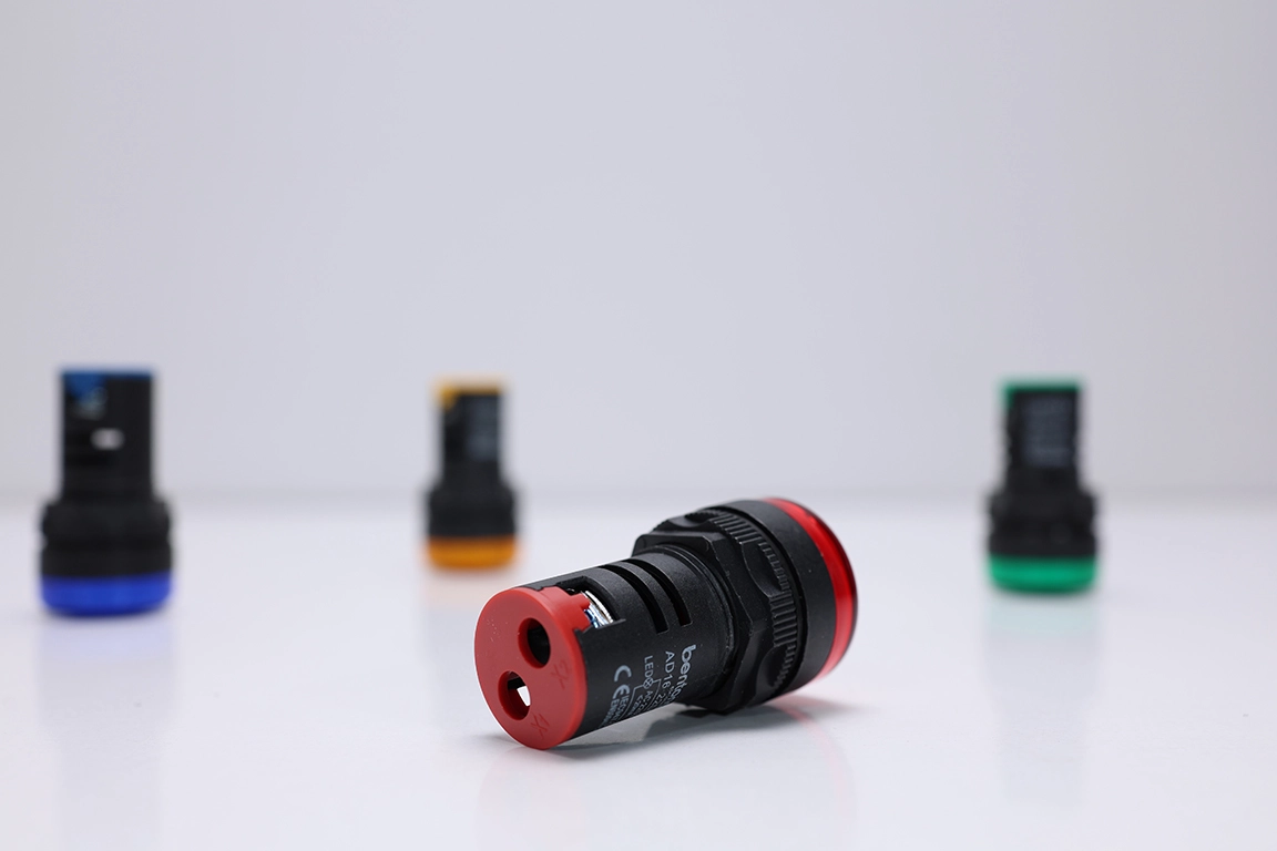 22mm Kırmızı LED Sinyal Lambası | 24V & 220V AC/DC
