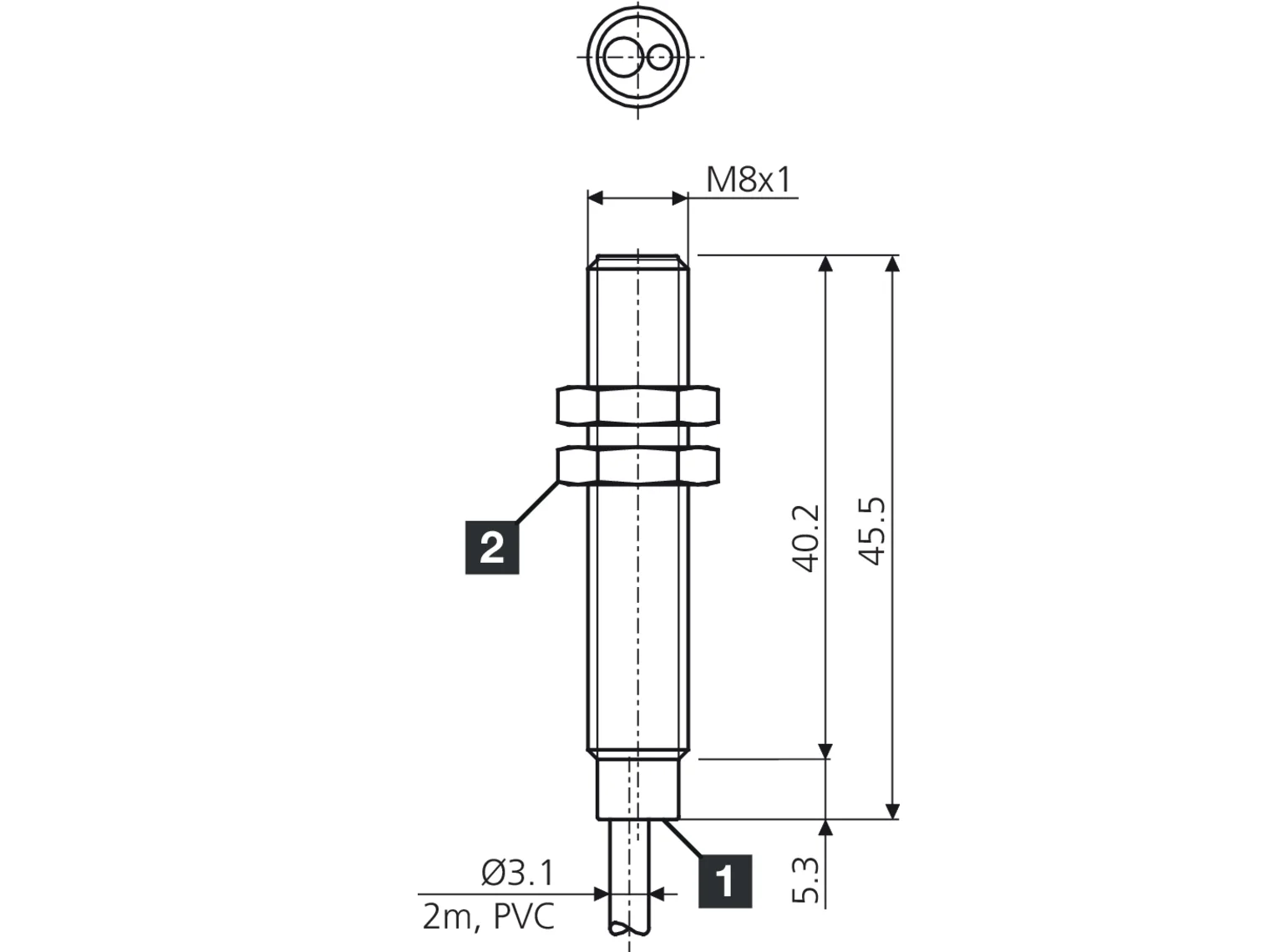DCB 08 MB 02 NS-3 NPN Endüktif Sensör