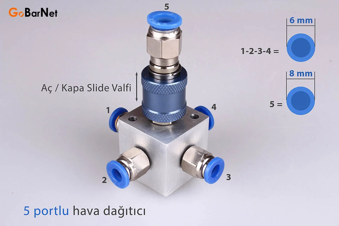 Pnömatik Hava Dağıtıcı HD-6R-8R-Slide