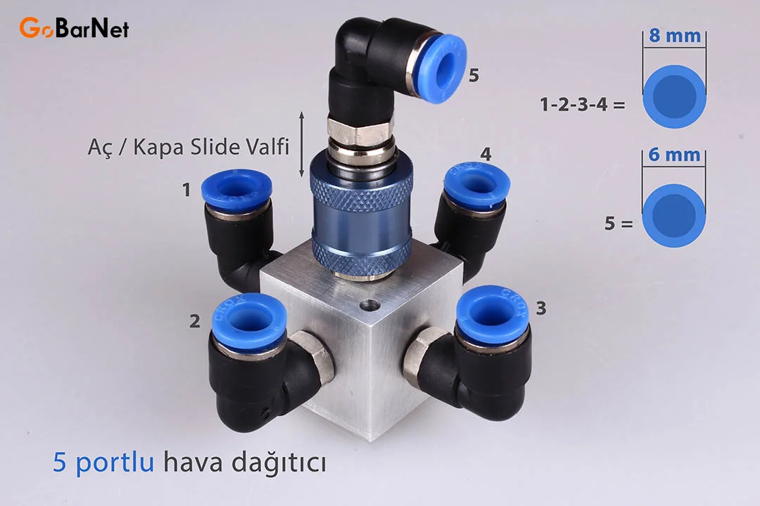Pnömatik Hava Dağıtıcı HD-8D-6D-Slide