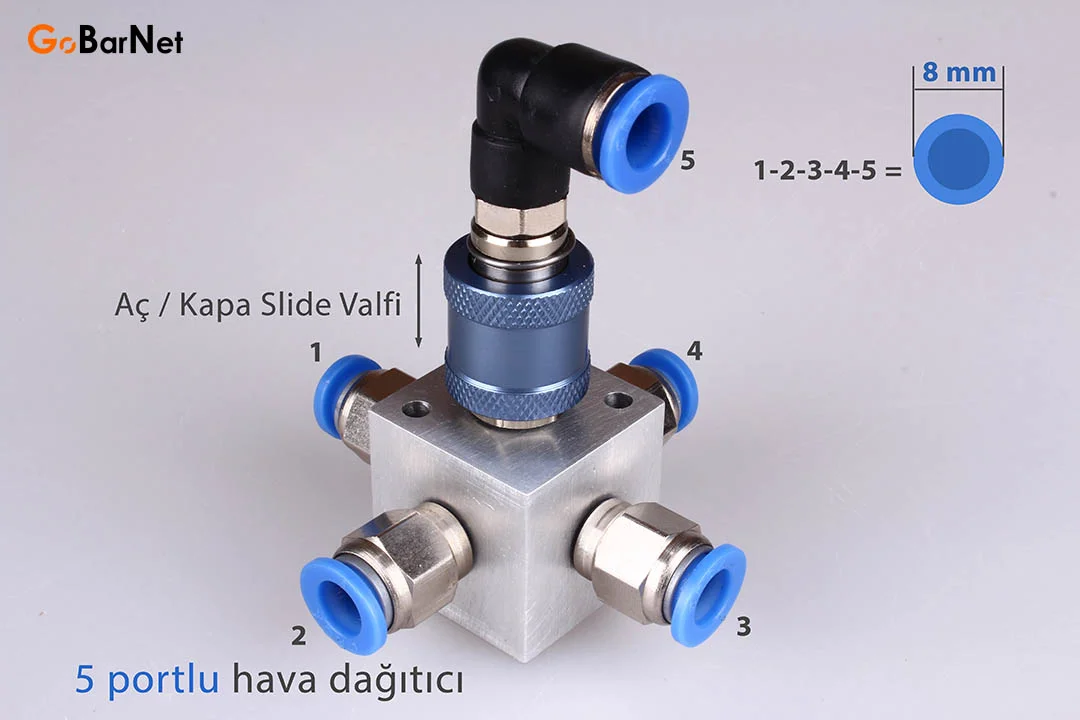 Pnömatik Hava Dağıtıcı HD-8R-8D-Slide