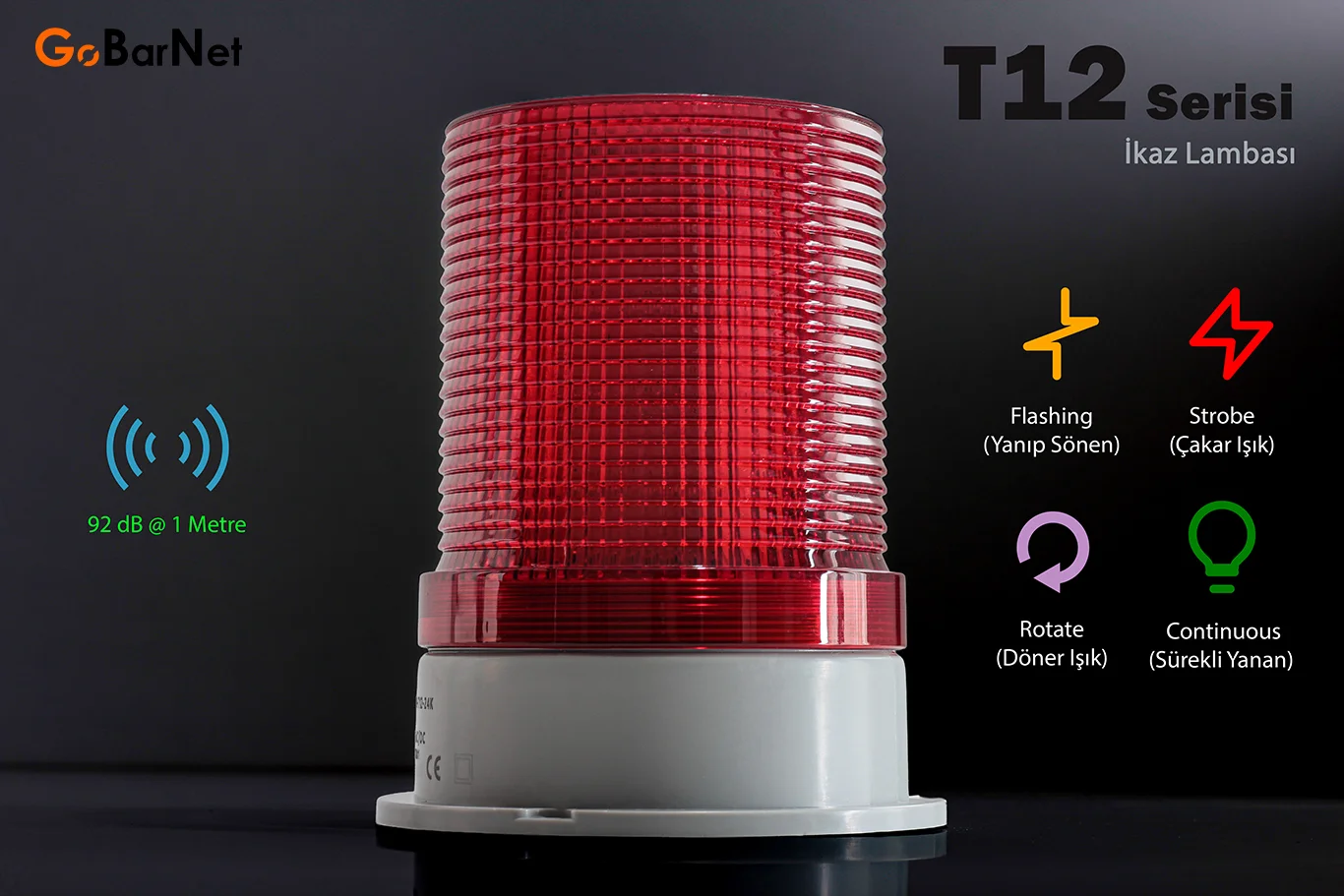 İkaz Lambası İLX İL-X-T12 | Multi 92 dB Buzzer - GoBarNet