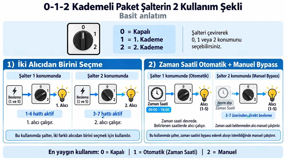 0-1-2 Kademeli Paket Şalter | Bypass Otomatik Manuel