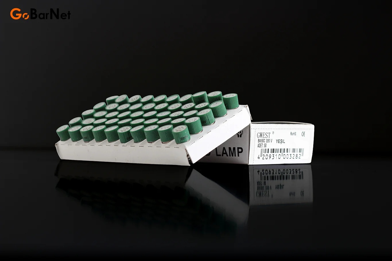 LED Ampul, LED Lamba, Yeşil, Gwest BA9SC - Y 220V
