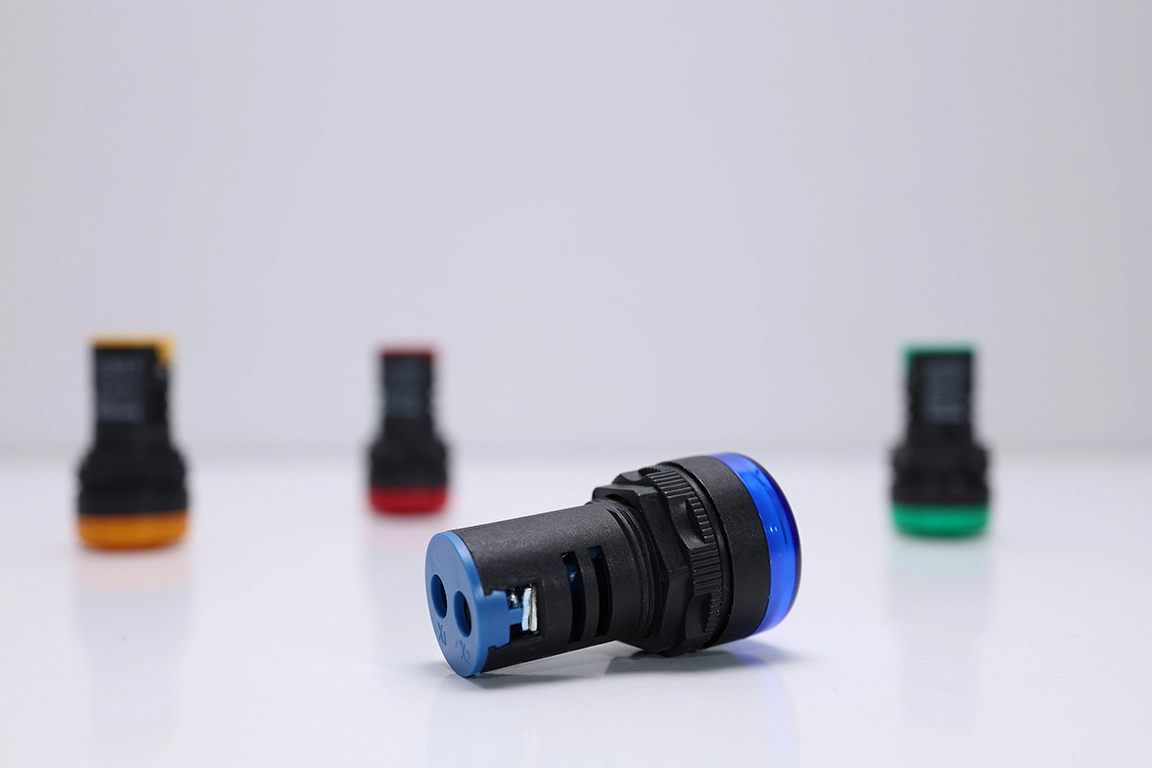 22mm Mavi LED Sinyal Lambası | 24V AC/DC & 220V AC