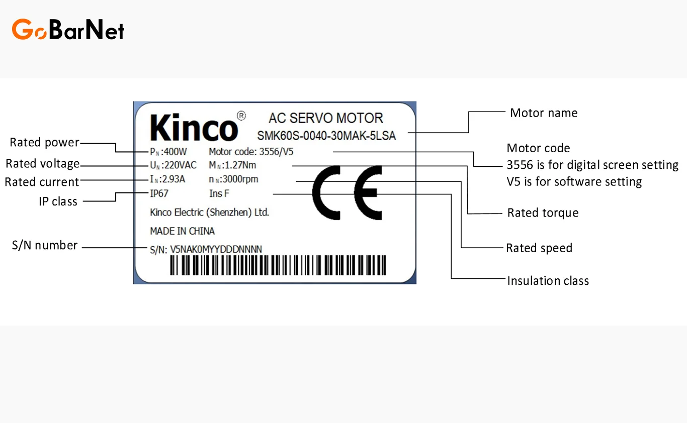 Frenli Mutlak Servo Motor SMK60S‑0040‑30QBK‑5LSA