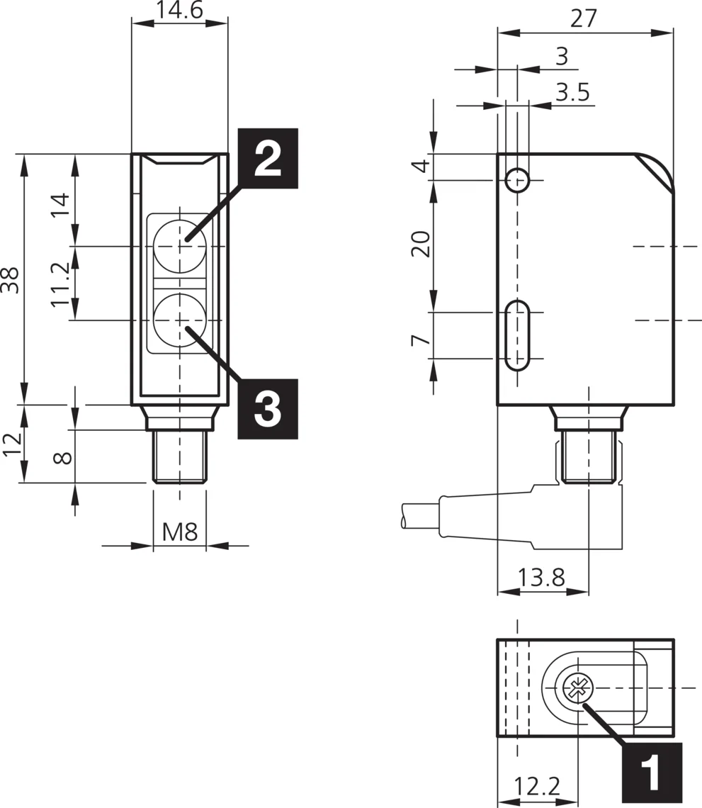 OT 41 K 800 P1-T3 PNP Optik Sensör