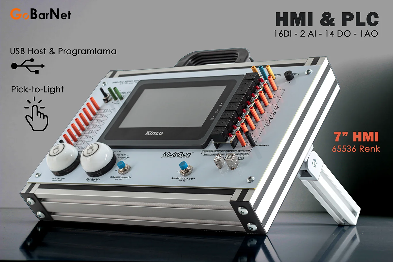 PLC Eğitim Seti | 7 inc HMI Panel & PLC Fiyatı - GoBarNet