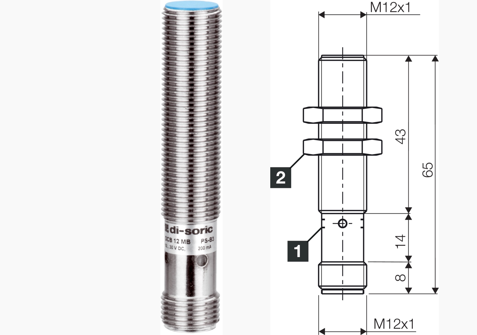 Di‑soric DCB 12 MB 04 NS‑B3 Proximity Endüktif Sensör