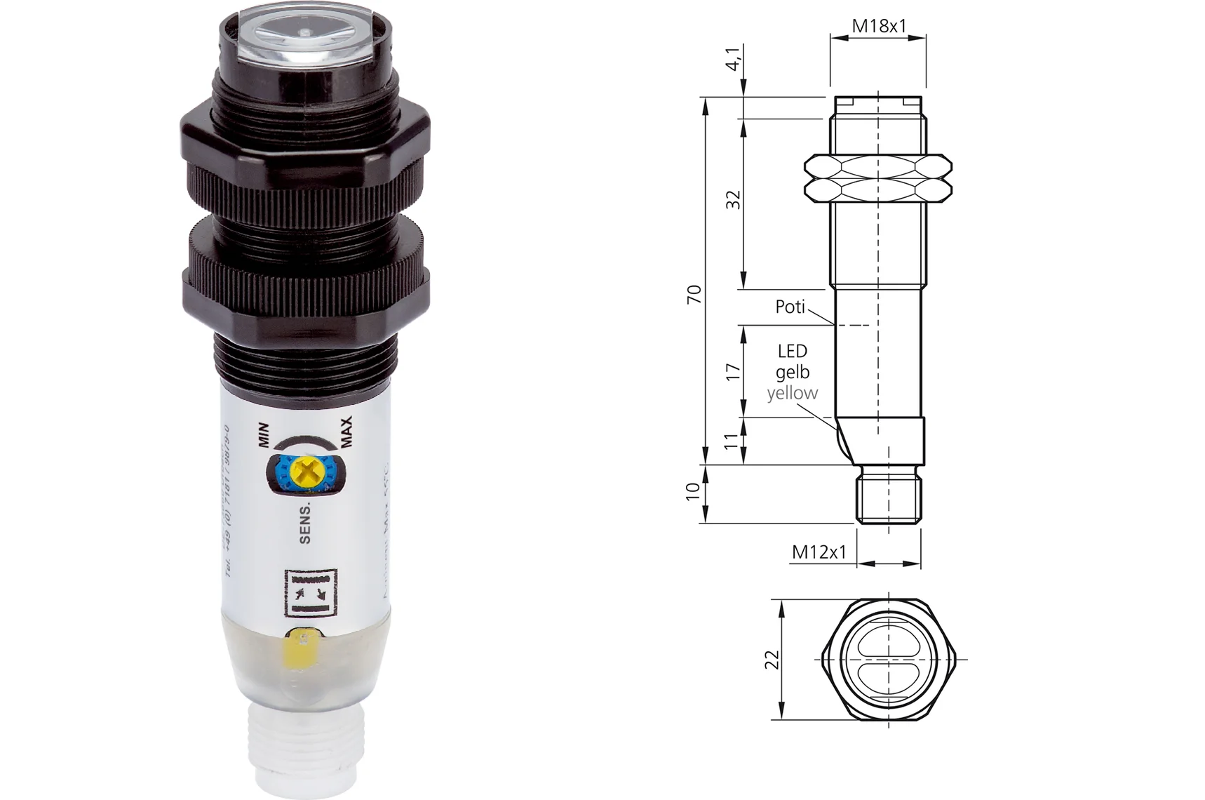 OT 18 K 30 P3-B4 PNP Optik Sensör