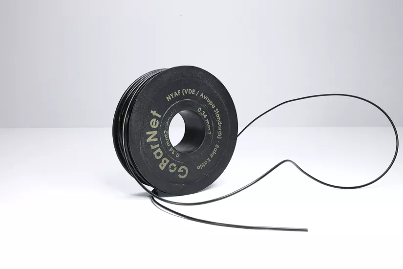 0,34 mm² Siyah NYAF Kablo | Çok Telli Bakır Kablo