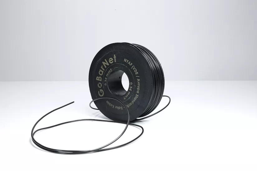0,34 mm² Siyah NYAF Kablo | Çok Telli Bakır Kablo