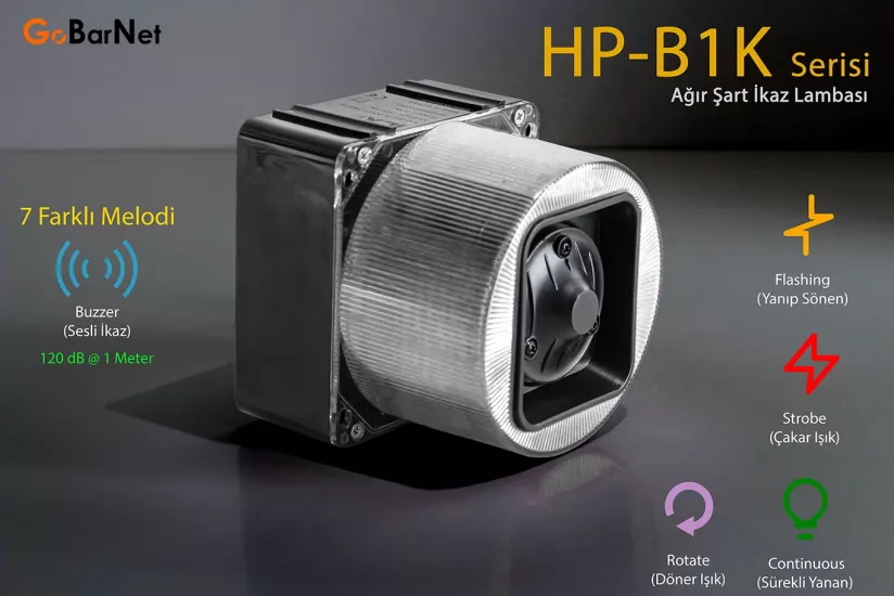 Ağır Şart Endüstriyel İkaz Lambası | 7 Melodili