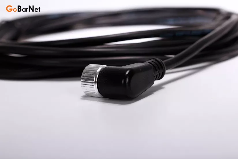 M12, 4 Pin, 90 Derece Dişi Sensör Kablosu, 5 metre