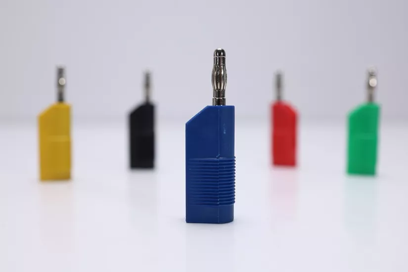 Mavi 4mm Panel Tipi Erkek Born Banana Konnektör