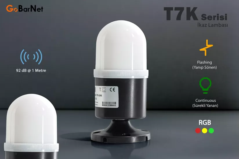 RGB Tepe İkaz Lambası | 3 Renk T7K-RGB Ren