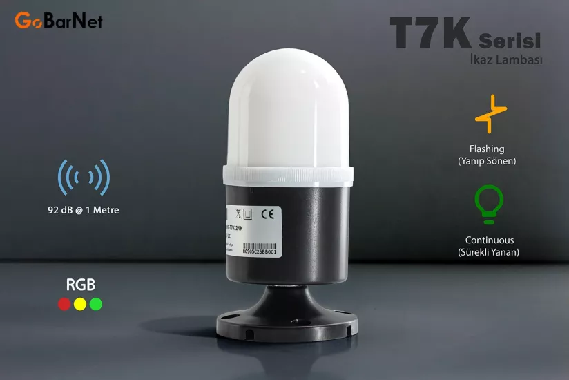 RGB Tepe İkaz Lambası | 3 Renk T7K-RGB Ren