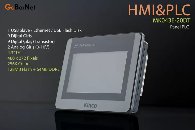 Kinco MK043E-20DT HMI PLC | 4.3” Dokunmatik Ekran