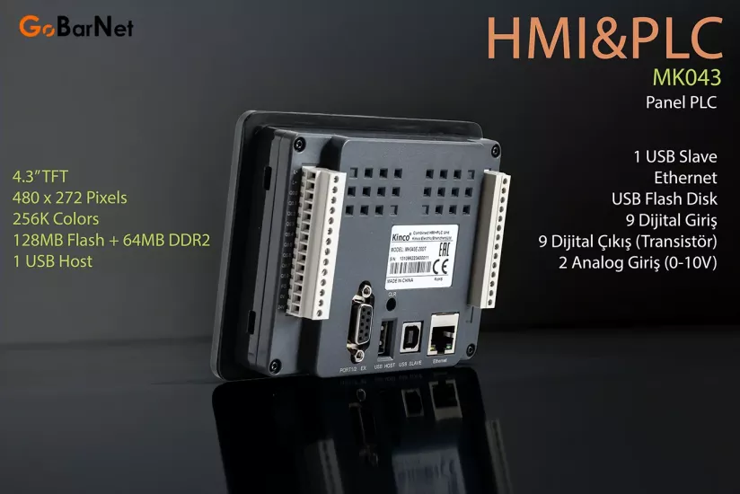 Kinco MK043E-20DT HMI PLC | 4.3” Dokunmatik Ekran