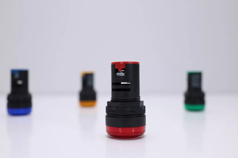 22mm Kırmızı LED Sinyal Lambası | 24V & 220V AC/DC