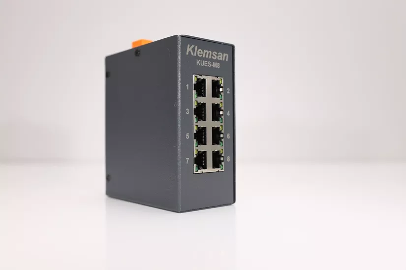 Klemsan KUES-M8 | 8 Port Endüstriyel Ethernet Switch