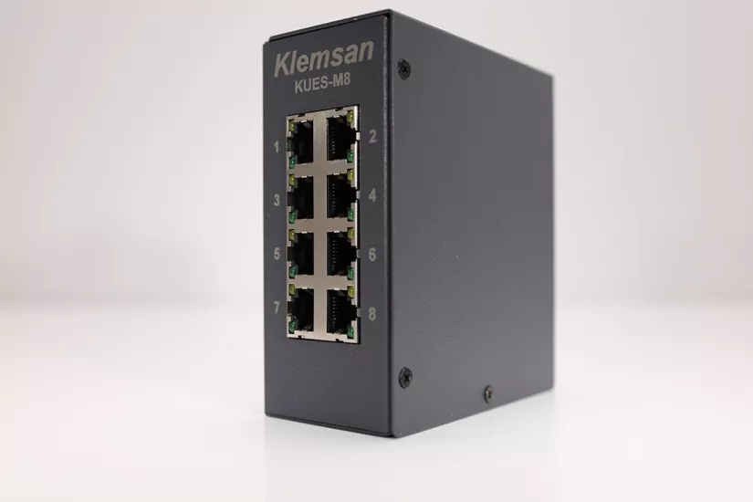 Klemsan KUES-M8 | 8 Port Endüstriyel Ethernet Switch