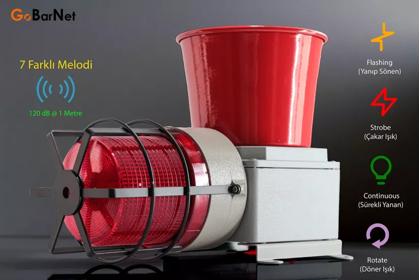 IL-XHD Kornalı Endüstriyel İkaz Lambası – 7 Melodi
