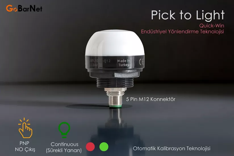 Işıklı Toplama Sistemi Pick to Light M12 Konnektör
