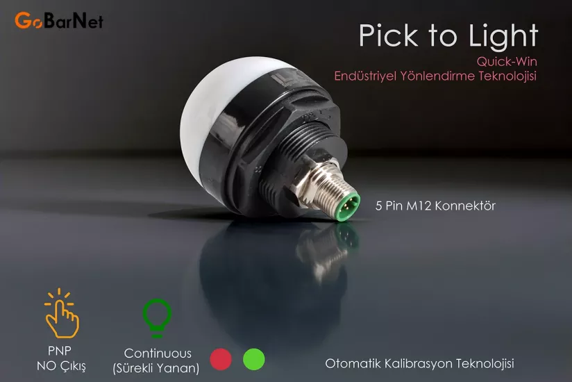 Işıklı Toplama Sistemi Pick to Light M12 Konnektör