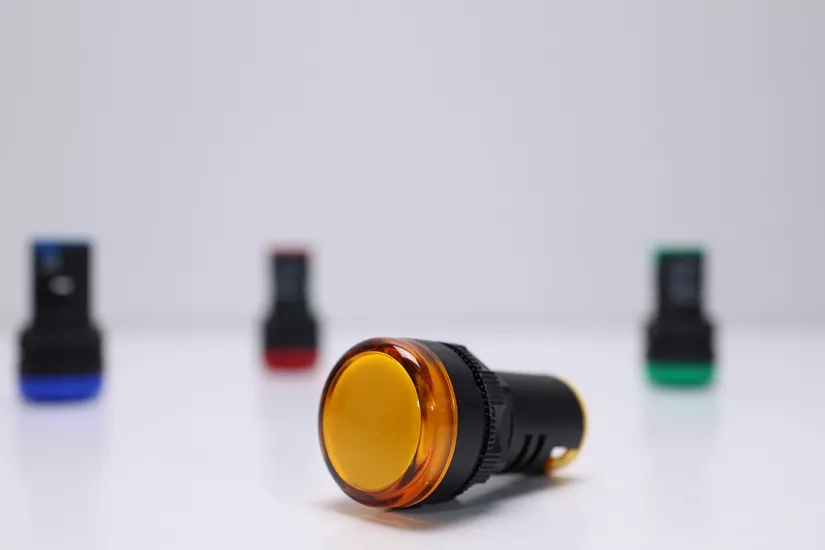 22mm Sarı LED Sinyal Lambası | 24V - 220V AC/DC