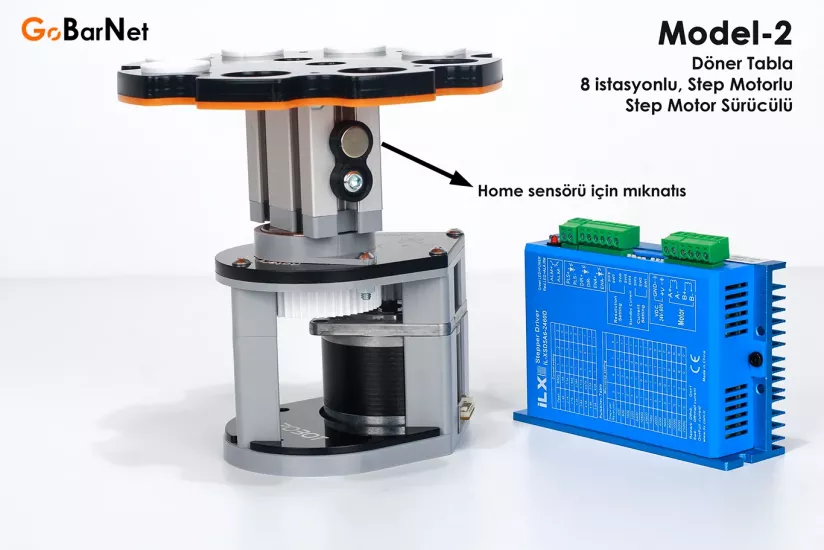 Step Motorlu Döner Tabla – 8 İstasyonlu